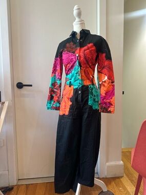 The Kit Black Floral-Print Women's Jumpsuit